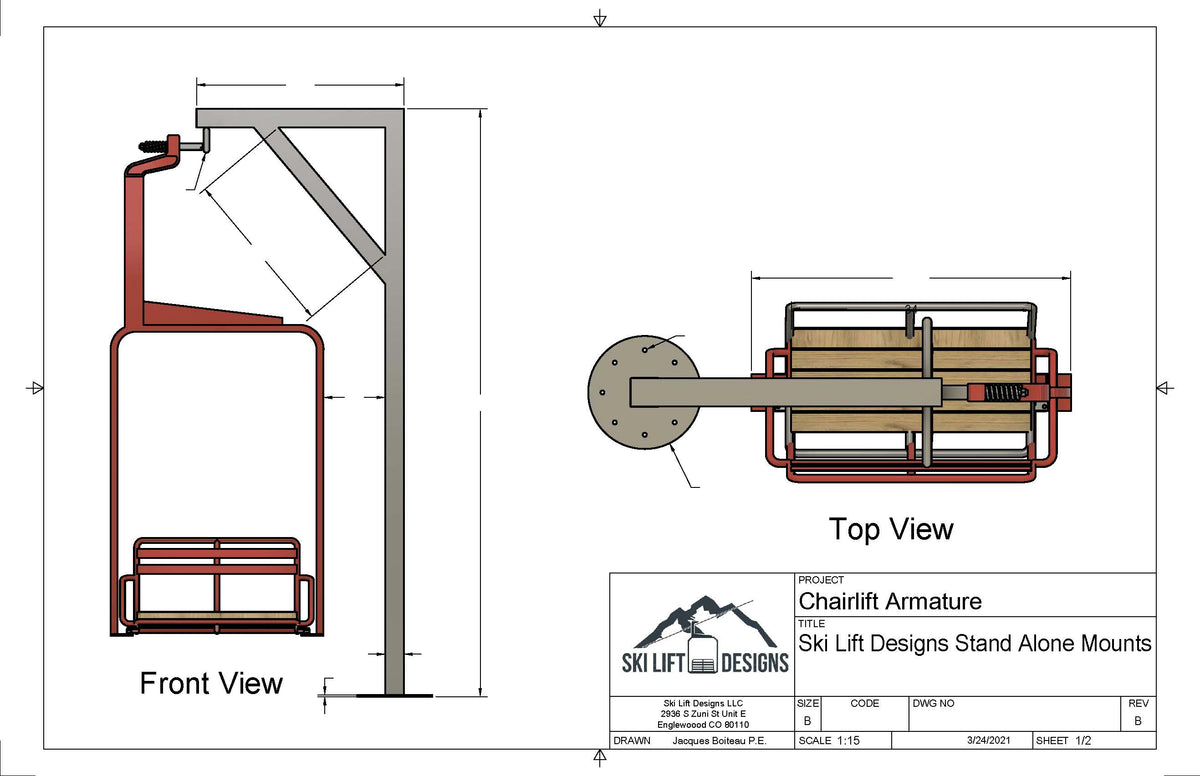 Free Standing Armature Ski Lift Designs