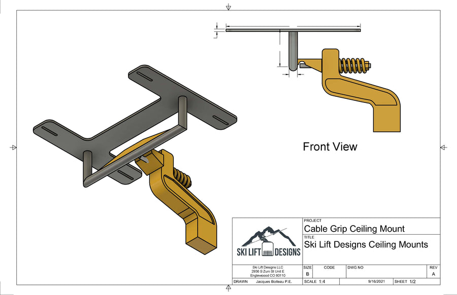 Cable-Grip Ceiling Mount