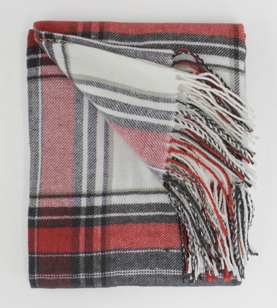 Classic Red Plaid Throw