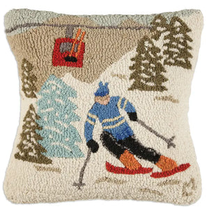 Skiing decorative pillow